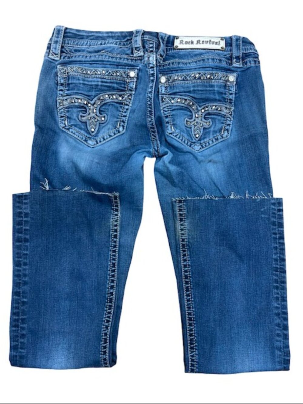 Jazlyn Boot Denim Jean Rock Revival Womens Y2K Embellished Sz 30"x29" (75 - Picture 12 of 13